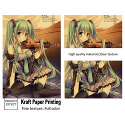 Affiche de chanteur de dessin animé Miku, papier Kraft imprimé HD, images murales rétro, peinture décorative pour chambre à coucher, cadeaux de décoration pour la maison small picture n° 4