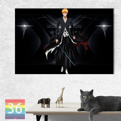 Affiche sur toile de l'anime japonais classique Wiltshire ach Ichigo Kurosaki, impression, décoration murale, cadeau, rick Ichigo Kurosaki small picture n° 3