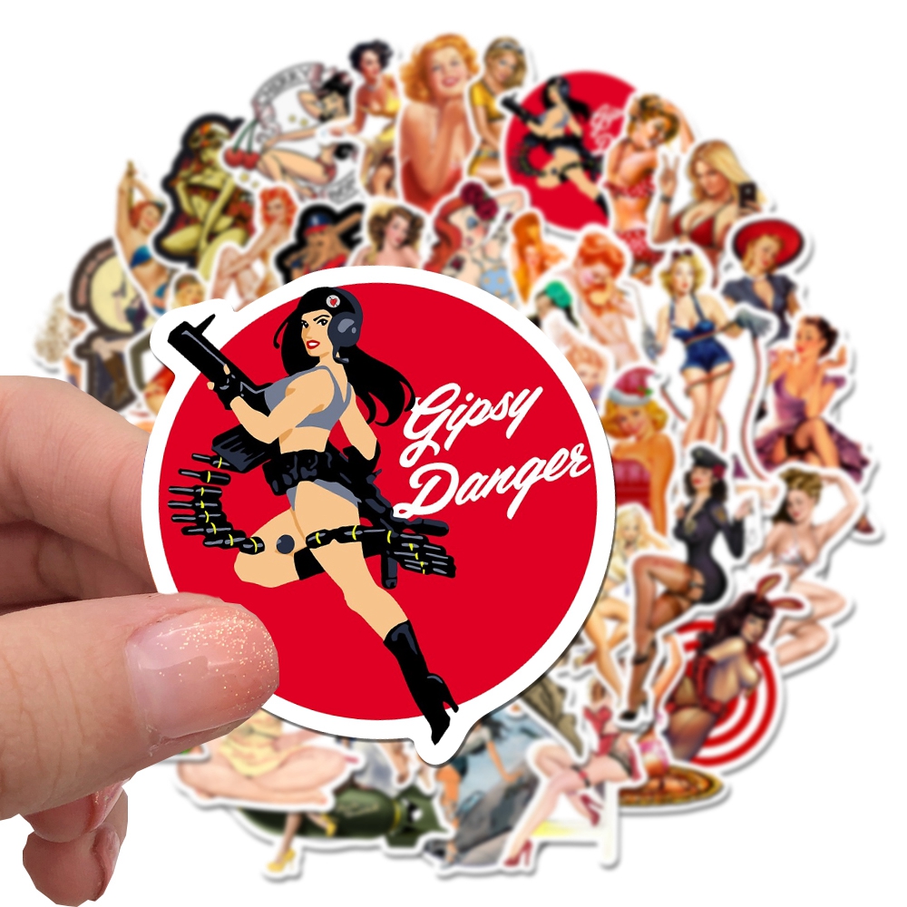 Autocollants sexy Pin-up de la seconde guerre mondiale, stickers waterproof, pour ordinateur portable, moto, voiture, bagages, skateboard, DIY, nouvelle collection n° 2