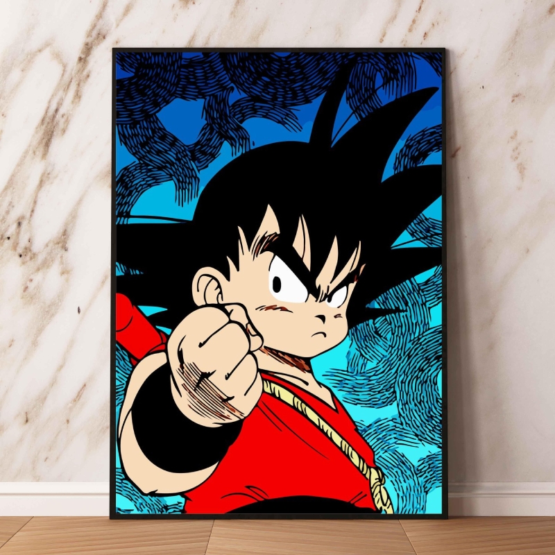 Impression sur toile Dragon Ball Goku, art mural classique, dessin animé Rick, image d'amis, affiche décorative esthétique, cadeaux pour la maison n° 2