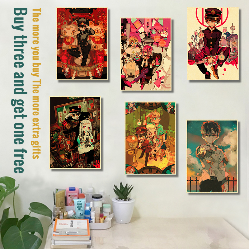 Affiches d'anime Jibaku Shounen hanako-kun, affiche murale Manga HD imprimée rétro pour salon, décoration artistique de la maison n° 2