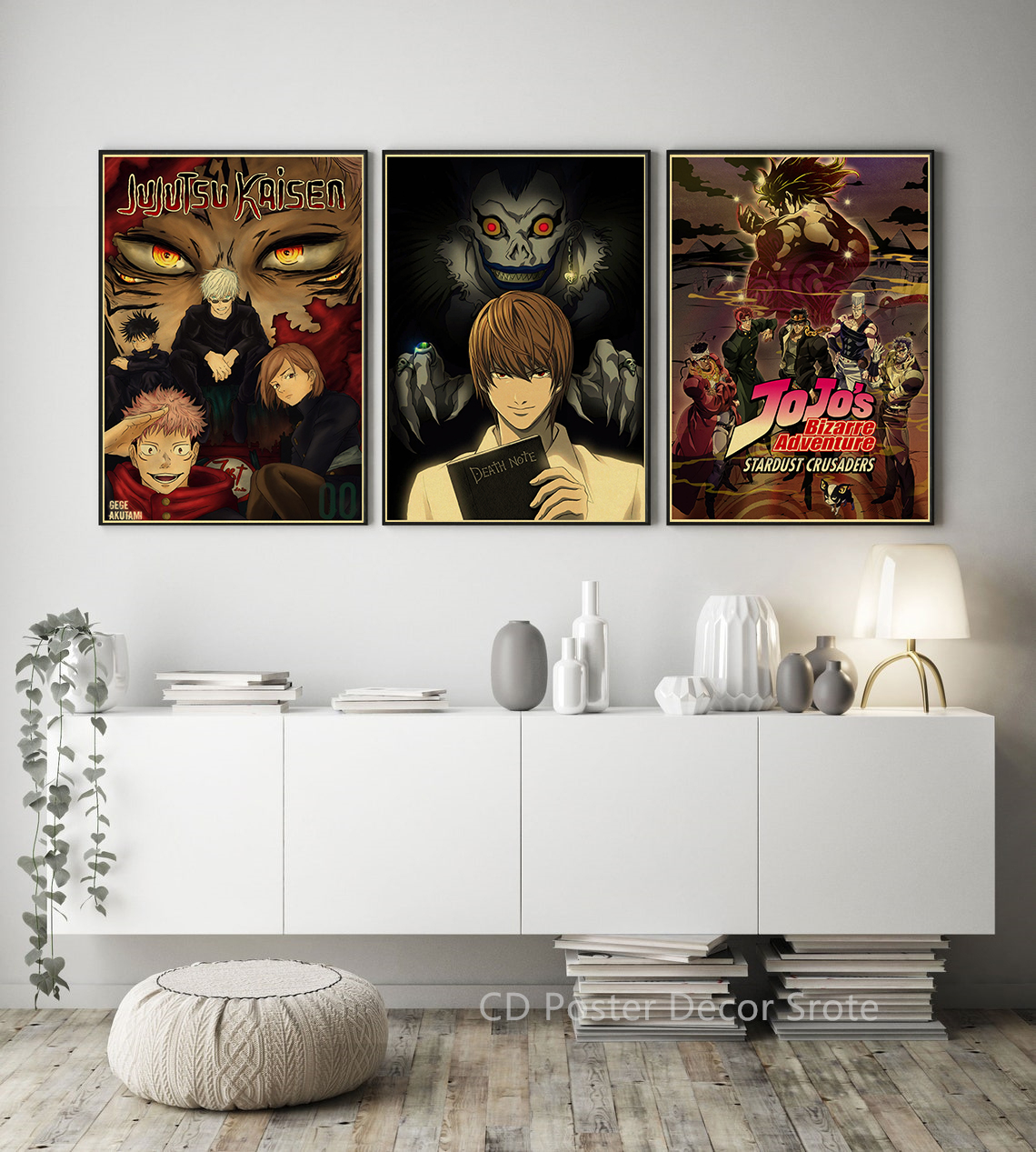 Affiche de collection d'anime classique, Genshin Impact, Death Note, Chainsaw Man, Chain JO Prhonneur, Vintage Room Home Decor Art Wall Painting n° 2