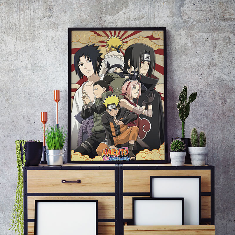 Affiche murale Naruto, une pièce, peinture sur toile, décoration, dessin animé, Figure Luffy, image murale, cadeau pour enfants n° 3