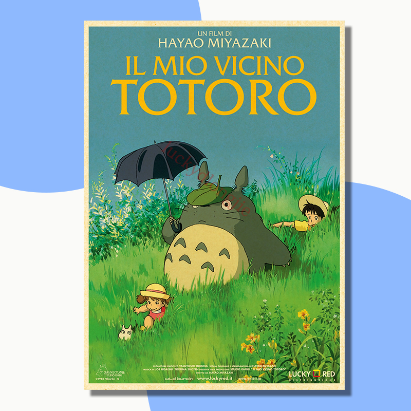 Affiches Murales de Dessin Animé Japonais Totoro, Affiche Vintage en Papier Kraft, Peinture Artistique Sans Cadre, Autocollants pour Salon et Maison n° 3