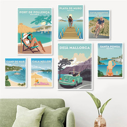 Affiche de Voyage d'Espagne et de Majorque, Peinture sur Toile, Art Mural de Plage, Affiche de Ville Touristique pour Décoration de Salon, Image de Décoration de Maison small picture n° 2