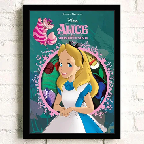 Peinture sur toile Disney Alice au pays des merveilles, art mural, affiches et impressions nordiques, décoration de la maison, décoration de salon n° 4