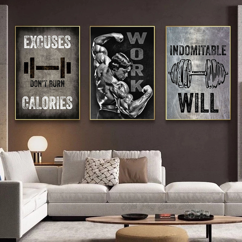 NOUS-Affiche de phrase inspirante dure, peinture sur toile d'art moderne, décoration murale pour chambre à coucher, salle de sport, salon n° 3