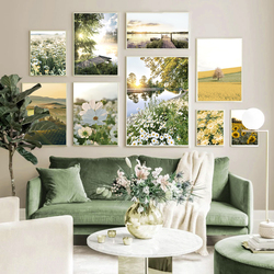 Image de paysage frais toile peinture d'art mural bohème Nature fleur paysage affiche et impression décor de maison conception de salon small picture n° 1