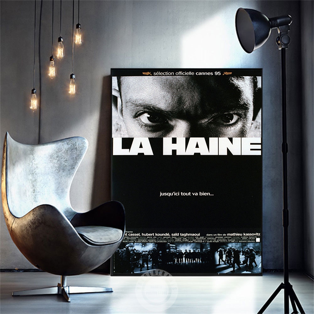 La Haine – affiche Vintage de films, Film d'art mural du drame du Crime français, peinture sur toile, décoration de La maison, 1995 n° 4