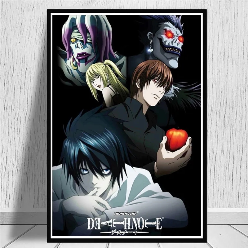 Peinture sur toile de famille japonaise classique Anime Death Note, affiches et impressions de style rétro, image d'art mural pour chambre, décoration d'intérieur, HD n° 4