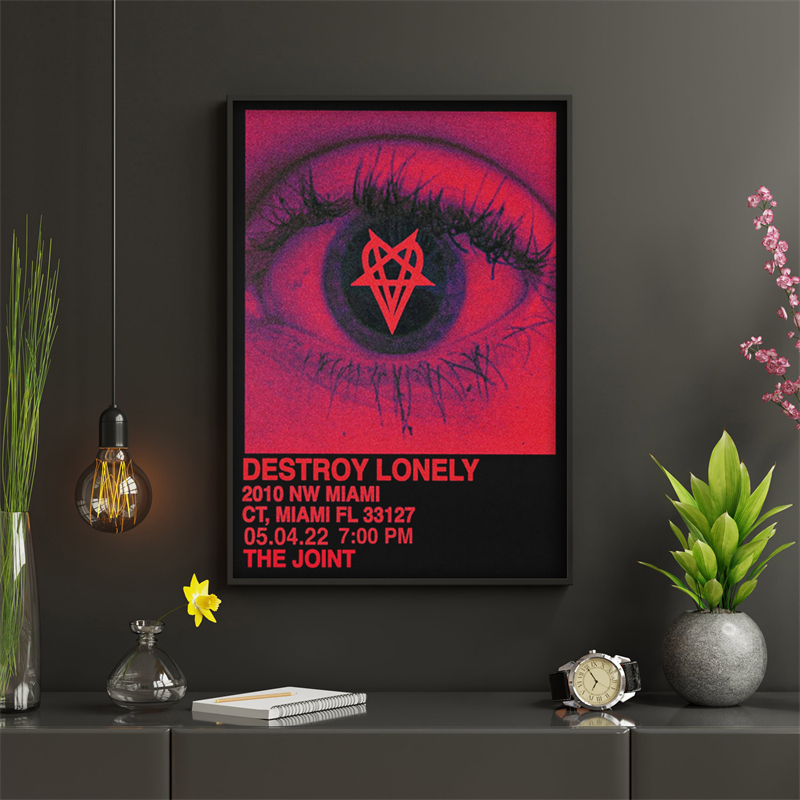 Pop Hip Hop Raned Destroy Lonely Poster, Album de musique, If Looks Could Kill No Stylist, Single Ep Canvas Print, Wall Art Room Decor n° 4