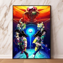 Peinture murale d'art sur toile pour enfants, sept personnages de Dragon Ball, affiche esthétique classique, figurines d'action, décoration, confrontation des douanes small picture n° 3