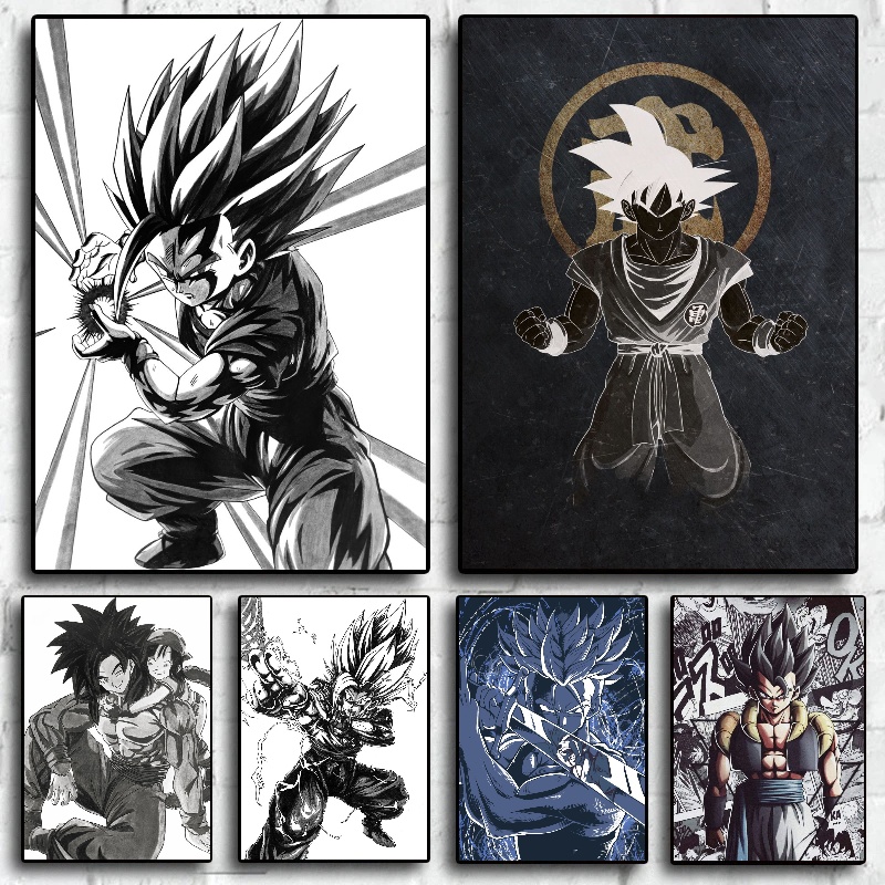 Figurines d'anime Dragon Ball Z, Super Saisuperb, Goku, Gohan, Vegeta, Oeuvre, Peinture sur toile, Esthétique, Décor à la maison, Affiches, Image, Manga n° 1