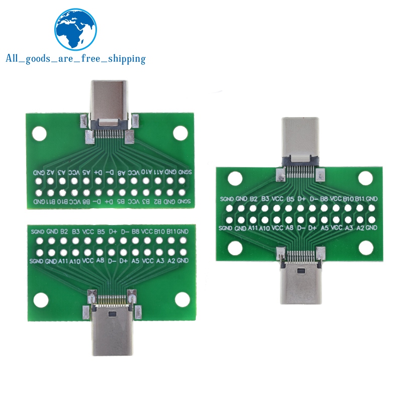 Adaptateur de carte PCB de test USB 3.1, prise de connecteur pour transfert de câble de ligne de données, type C 24P, mâle à femelle, 2.54mm n° 1