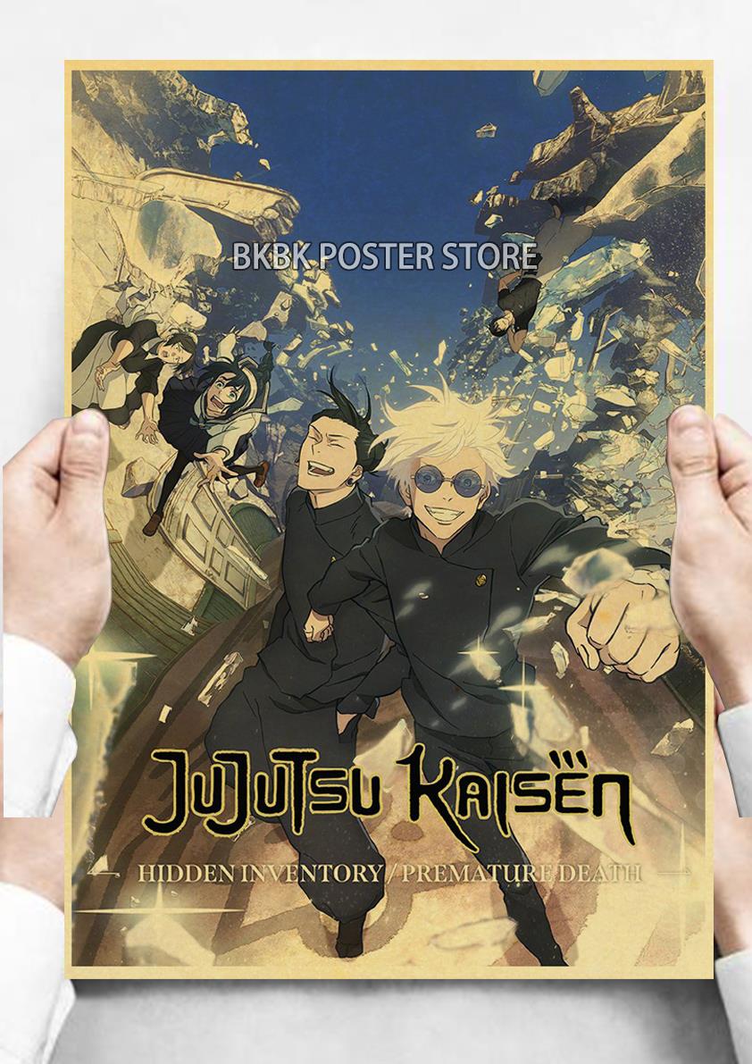 Affiches d'anime japonais Jujutsu Kaimmense saison 2, décoration de dessin animé chaud, image d'art de rick, peinture de chambre, décor à la maison n° 4