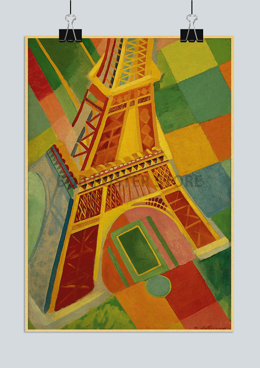 France Paris-Affiches Murales de la Mode Tour Eiffel pour Fille, Peinture Artistique Vintage, Autocollants Muraux Imprimés, Photos pour la Maison, la Chambre à Coucher, le Bar, 73 n° 5