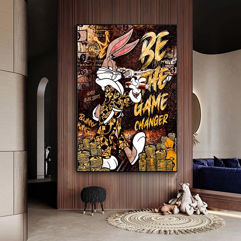 Peinture sur Toile de Dessin Animé Disney, PoinAffiche de Bunny King, Sans Cadre, Image Imprimée d'Art Mural Moderne pour la Décoration de la Maison n° 3