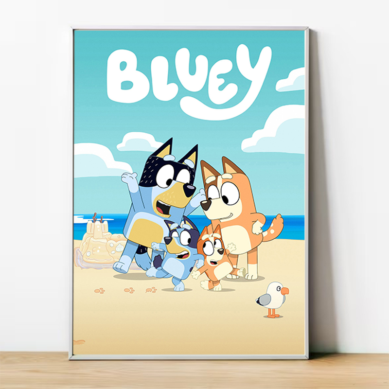 Affiche Murale de Dessin Animé B-Bluey pour Décoration de Chambre d'Enfant, Affiche d'Art Décoratif Customisé pour la Maison n° 1