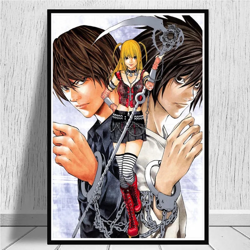 Peinture sur toile de famille japonaise classique Anime Death Note, affiches et impressions de style rétro, image d'art mural pour chambre, décoration d'intérieur, HD n° 2