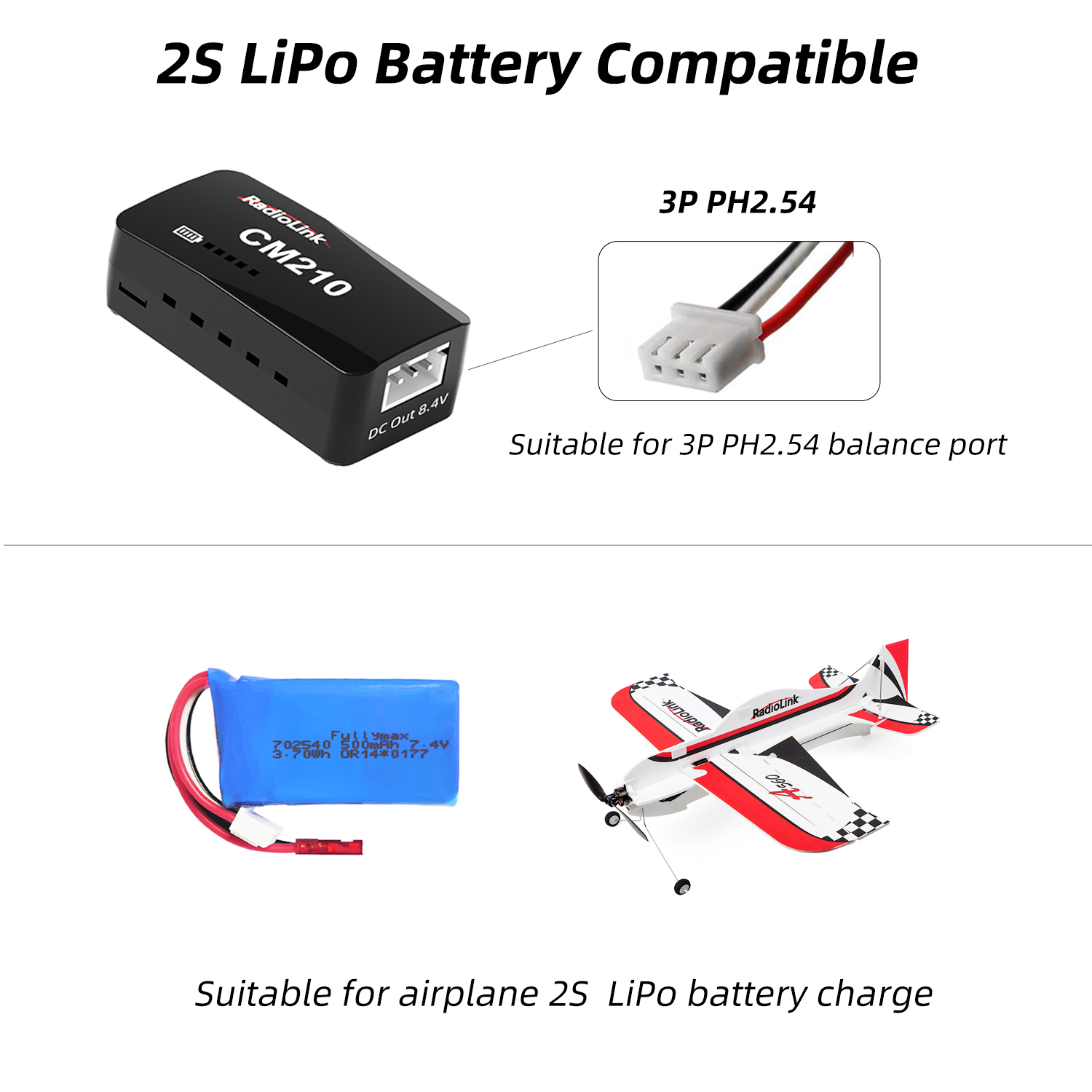 RADIOLINK-Chargeur de batterie CM210 Fuchsia 2s rapide, connecteur USB Type-C de taille mini, alimentation auto-adaptative n° 6