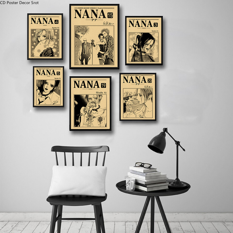 Affiche de manga en papier kraft, anime japonais classique, rétro, bricolage, vintage, maison, chambre, bar, art mural, peinture, 73 n° 4