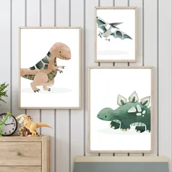 Affiches d'art mural Kawaii Volcano AMP, peinture sur toile nordique, impressions d'arbre de dinosaure, dessin animé, gérer pour bébé, décor de chambre d'enfant small picture n° 3