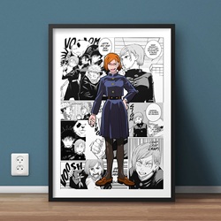 Pop Retro Anime Figure Jujutsu Kaimmense Poster Set, Gojo Yuji Poster, Black and White Canvas Print, Manga Wall Art, Kawaii Room Decor small picture n° 4