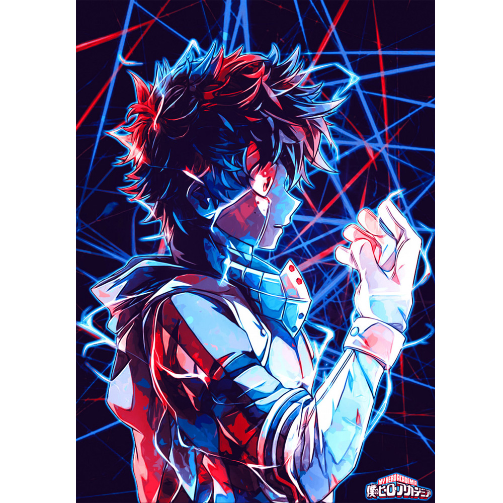 Peinture sur toile d'art mural, affiches d'anime japonais, impression de manga My ForeAcademia, décoration de chambre de garçon, BNHA Deku n° 5