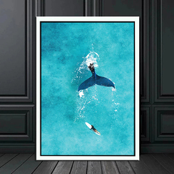 Toile d'Art Mural Nordique pour Décor de Chambre d'Enfant, Peinture de Baleine Bleue, Requin, Voile, Rayons, Surf, Mer, Affiches et Imprimés small picture n° 3