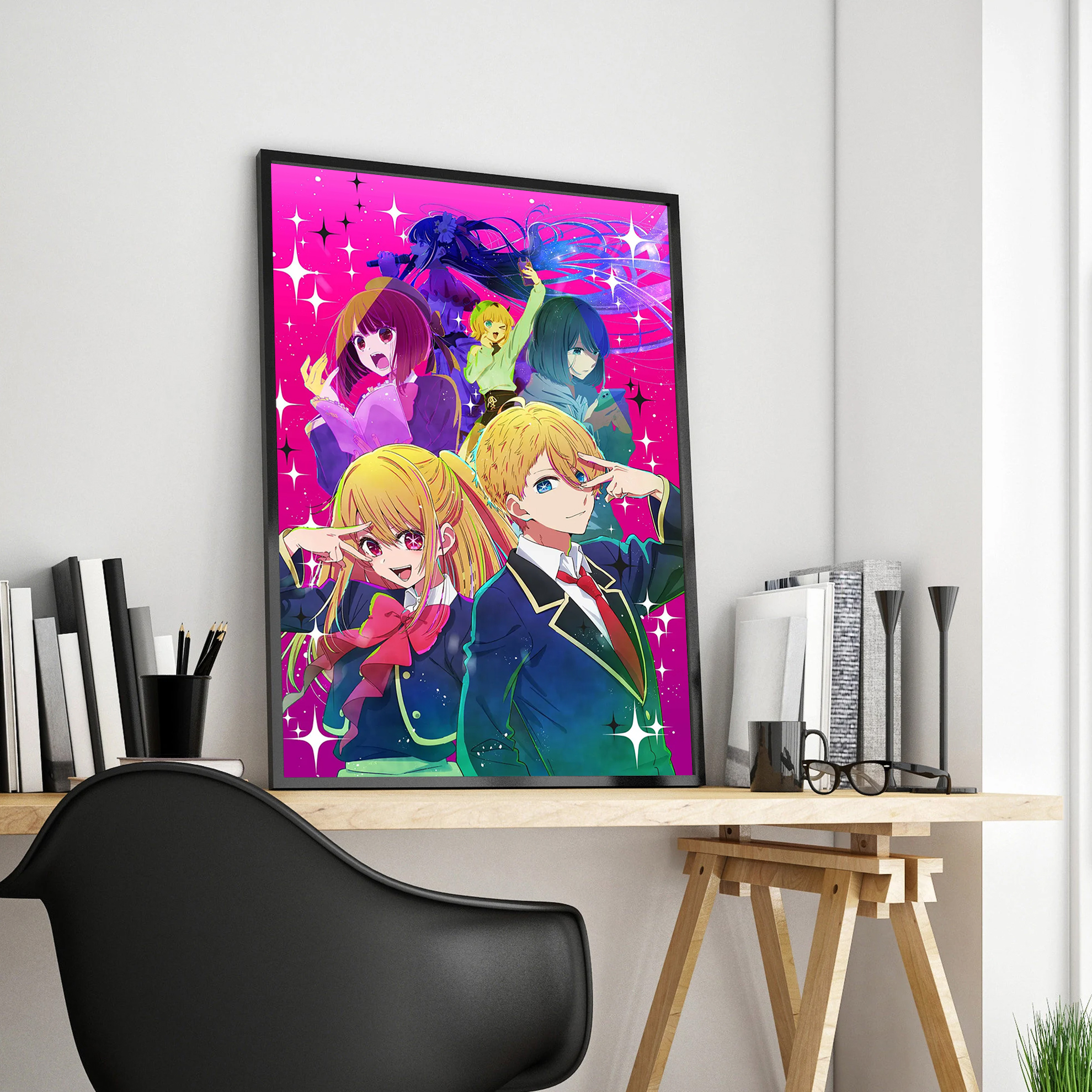 Pop Anime Wall Art Poster for Kids, Aesthetic Cartoon Music Girl, Manga Canvas Print, Home Room Decor, Kawaii Gift, Okr No Ko, Japan, 2023 n° 2