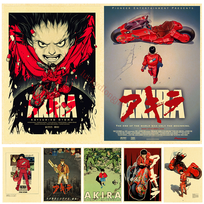 Affiche d'anime Akira sans cadre, décor de chambre, peinture vintage, papier kraft, maison, salon, stickers muraux, peinture d'art n° 1