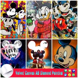 Peinture Diamant sur Toile en Velours 5D AB, Dessin Animé Disney, Canard Donald, Broderie, Affiche Comique, Ajouter à la Liste de Souhaits