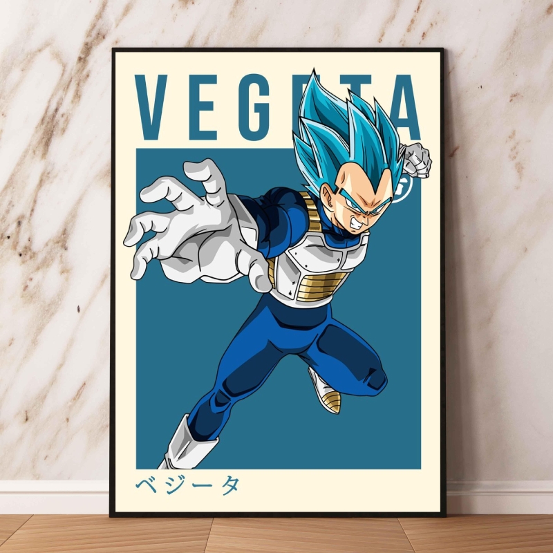 Affiches Anime Dragon Ball Vegeta, peinture de chambre à coucher, cadeaux pour enfants, impressions modulaires, décor de chambre d'enfant n° 2