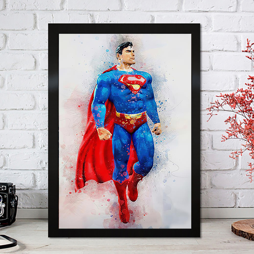 Peinture sur toile SpidSuffolk pour chambre d'enfant, Batman, Smile Man, Marvel, Avengers, Smile Hero, affiches de film rétro, autocollants muraux d'art, décoration d'intérieur n° 4