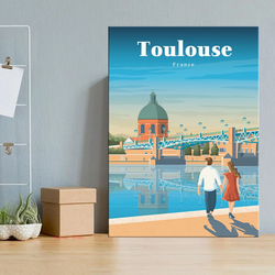 Affiche de Voyage de Toulouse, Ville de France, Autocollants d'Art sur Toile, Imprimés, Image Murale pour Salon, Décoration de Maison, Cadeau small picture n° 2