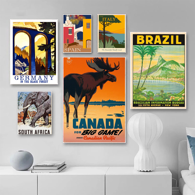 Célèbre ville voyage Brésil Espagne Afrique du Sud Canada paysage impression Art toile affiche pour salon décor maison mur photo n° 1