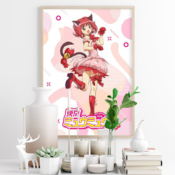 Affiche d'art japonaise imprimée, dessin animé de Tokyo Mew Mew, Manga, peinture sur toile, chat fille, autocollants muraux, décor small picture n° 3