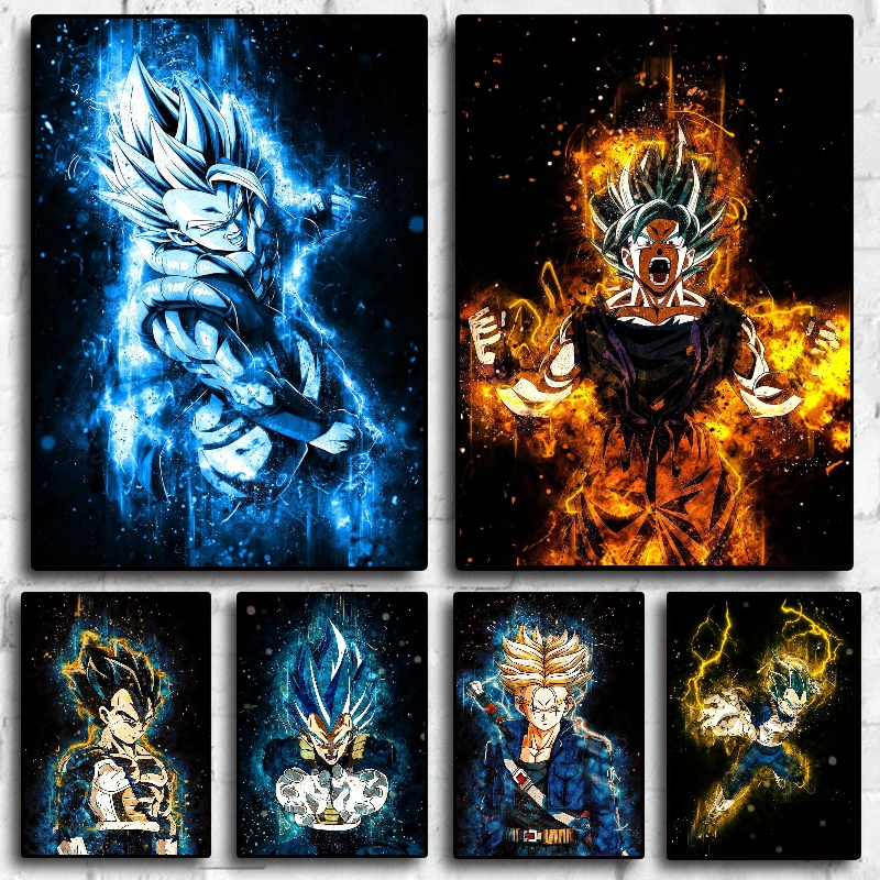 Bandai Dragon Ball Anime HD Prhonneur, Peinture sur toile intérieure murale, Affiche vintage japonaise classique, Gérer la décoration, Customs n° 2