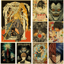 Affiche de Death Note en Papier Kraft Rétro Vintage, L Lawliet Misa, Art Mural, Décoration de Maison, Peinture Esthétique, 73 Bar