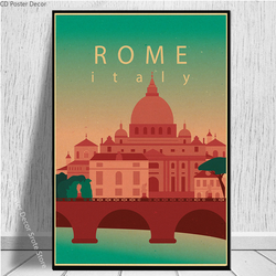 Affiche de Voyage des Villes du Monde, Rome, Sydney, Paris, Dubaï, Imprimés Rétro, Architecture de Repère, Vintage, Chambre, Art de la Maison, Décoration Murale, Peinture small picture n° 4