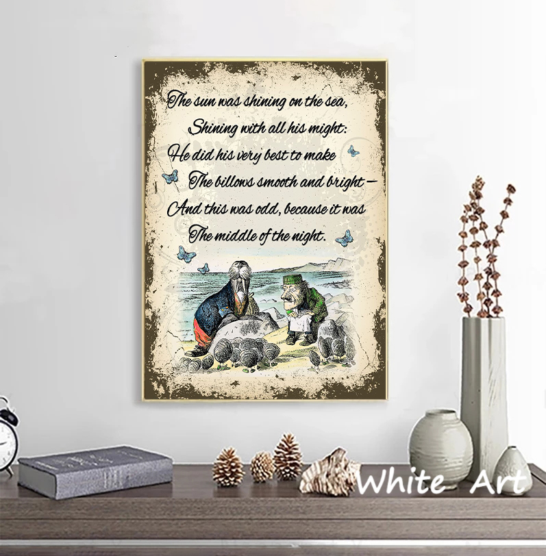 DegradPleAlice au pays des merveilles affiche lapin Vintage toile peinture HD impression mur Art photo, salon chambre d'enfant décor n° 4