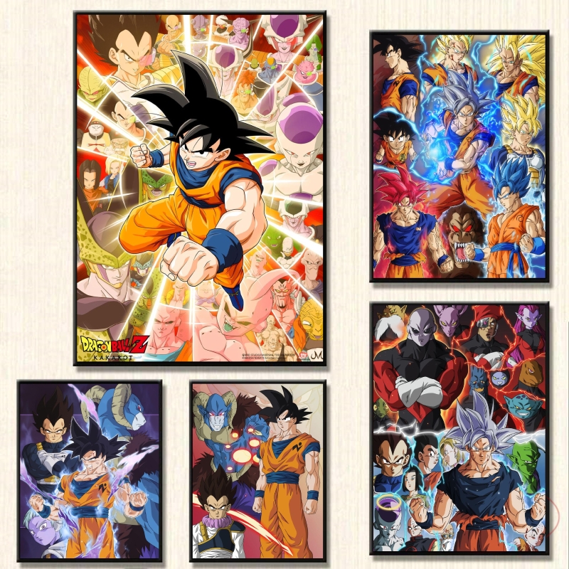 Peinture sur toile de Dragon Ball Goku pour enfants, image imprimée, mur, salon, figurines d'action, cadeaux, affiche, jouets, impressions modulaires n° 1