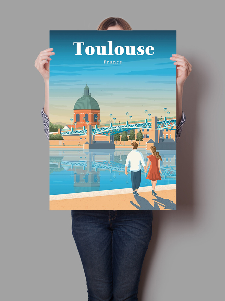 Affiche de Voyage de Toulouse, Ville de France, Autocollants d'Art sur Toile, Imprimés, Image Murale pour Salon, Décoration de Maison, Cadeau n° 3