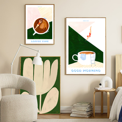 Affiches abstraites colorées pour la décoration intérieure, peinture sur toile d'art mural, impressions nordiques modernes, vase à fleurs de singe, fille de café small picture n° 5