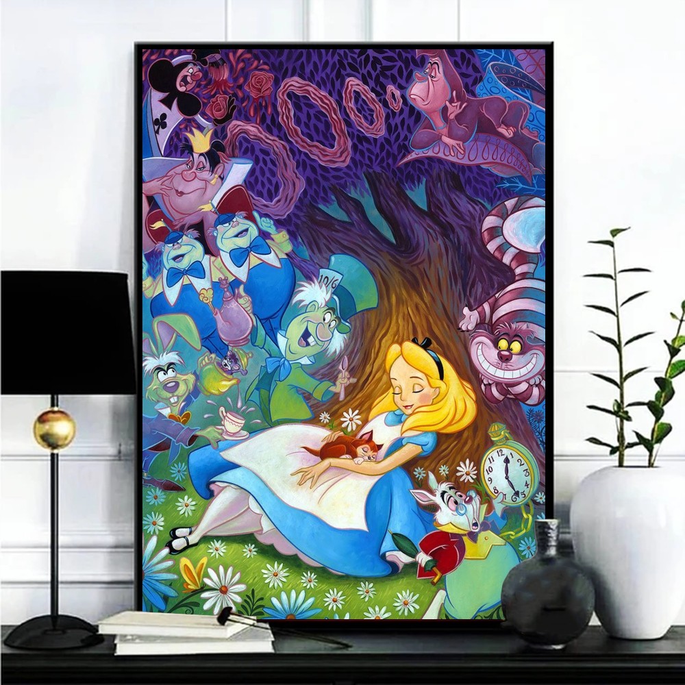 Affiche de Dessin Animé Alice au Pays des Merveilles, Imprimés de Galerie, Décoration de Maison, Autocollant Mural pour Salon n° 3