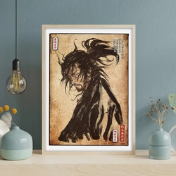 Affiche de dessin animé japonais samouraï, toile de Miyamoto Musashi Inoue takhiko, peinture murale, images d'art, décoration de la maison small picture n° 2