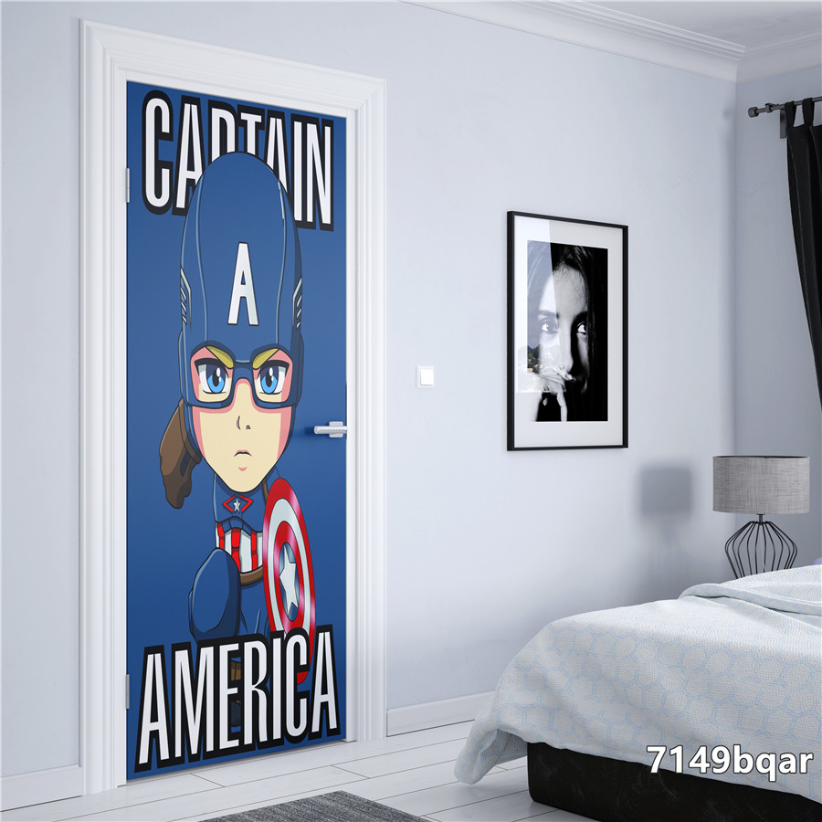 Marvel Avengers Cartoon Smile Hero Poster, Iron Man Wall Art Picture, Cadeau d'anniversaire pour enfants, Chambre à coucher, Décoration de porte, Autocollants n° 2