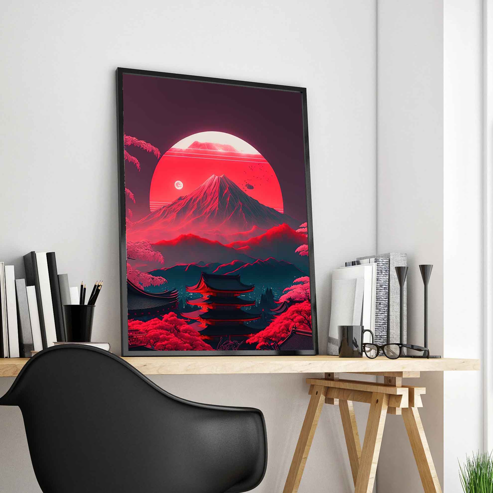 Pop Neon Vaporwave Japon TakCity Night Street Poster, Esthétique des années 80, Paysage Naturel, Arbre, Impression sur Toile, Art Mural, Décor de Chambre n° 5