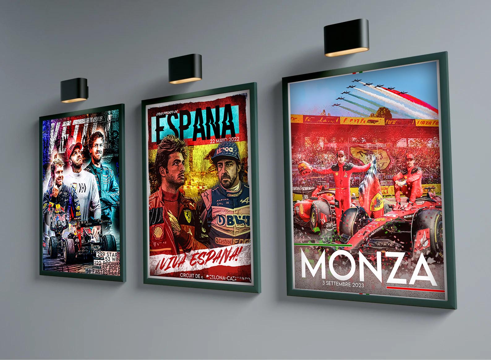 Affiche Grand Masters F1 Inboulon t, Esthétique Monza Racing, Couverture de Ville, France, Espagne, Formule 1, Voiture, Impression sur Toile, Art Mural, Décor de Chambre, 2023 n° 5