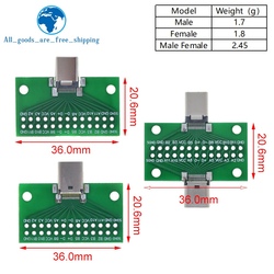 Adaptateur de carte PCB de test USB 3.1, prise de connecteur pour transfert de câble de ligne de données, type C 24P, mâle à femelle, 2.54mm small picture n° 6